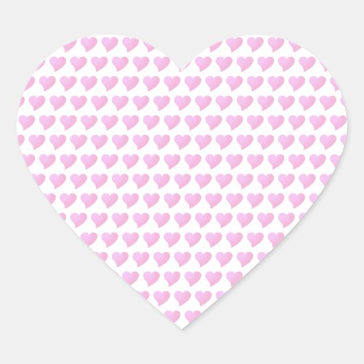 Lichtrosa Herzmuster Herz-Aufkleber (Vorderseite)