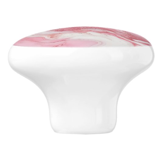 Lichtrosa Marmormuster Keramikknauf (Seitenansicht)