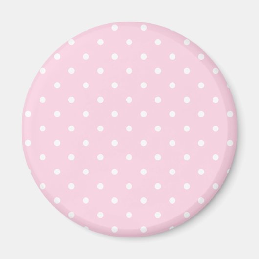 Lichtrosa Polka Dots Muster Magnet (Vorne)