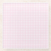Lichtrosa, quadratisches Gittermuster Glasuntersetzer (Vorderseite)
