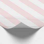 Lichtrosa, weißes Muster der XL-Streifen Geschenkpapier (Ecke)