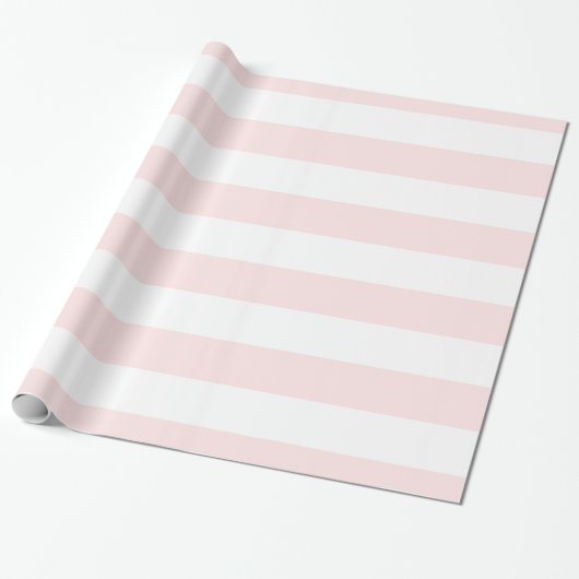 Lichtrosa, weißes Muster der XL-Streifen Geschenkpapier (Ungerollt)