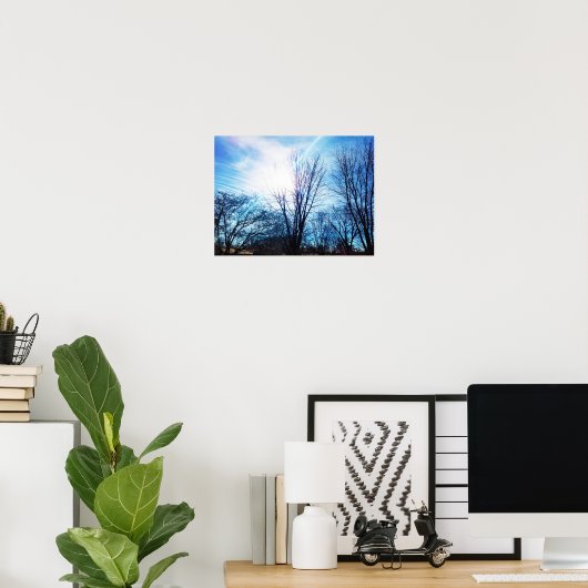 Lichtscheine durch poster (Heimbüro)