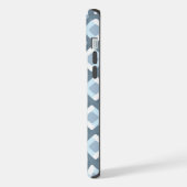 Lichtschiefer Blau Grau Mitteljahrs Quadrat Muster iPhone Hülle (Linke Seite)