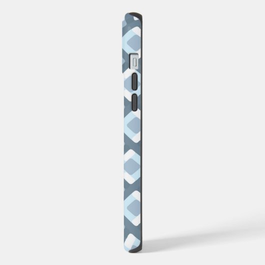 Lichtschiefer Blau Grau Mitteljahrs Quadrat Muster iPhone Hülle (Linke Seite)