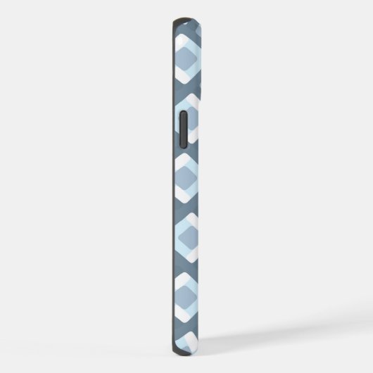 Lichtschiefer Blau Grau Mitteljahrs Quadrat Muster iPhone Hülle (Rechte Seite)