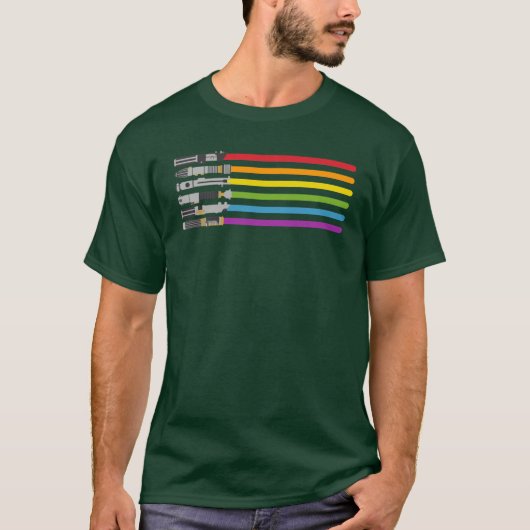 Lichtschwert Regenbogen-Geschenk retro T-Shirt (Vorderseite)