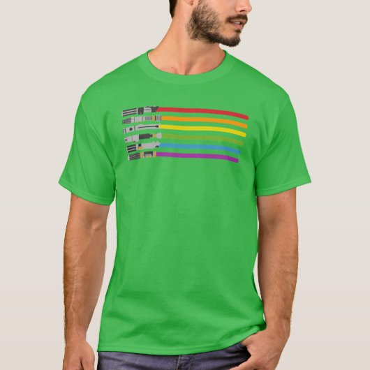 Lichtschwert Regenbogen Mädchen T-Shirt (Vorderseite)