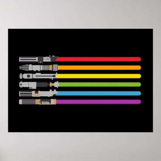 Lichtschwert Regenbogen Poster (Vorne)