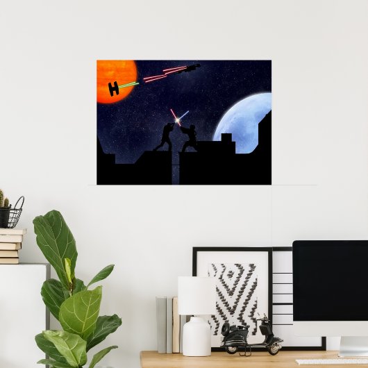 Lichtschwertkampf Poster (Heimbüro)