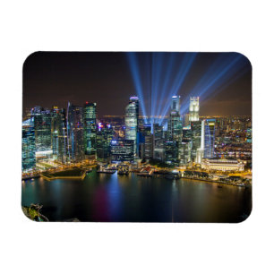 Lichtshow in der Innenstadt von Singapur Magnet