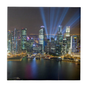 Lichtshow in Singapur Downtown Fliese