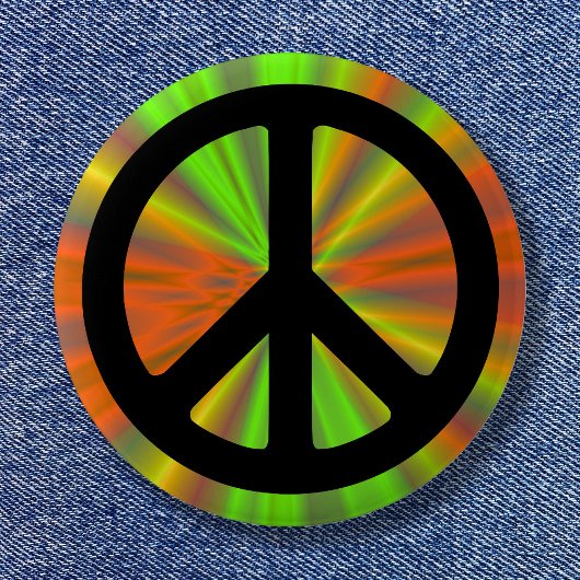 Lichtshow mit Friedenszeichen Button