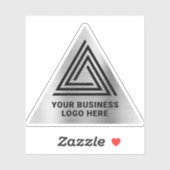 Lichtsilber-Imitate zeichnen dreieckiges Logo auf Aufkleber (Blatt)