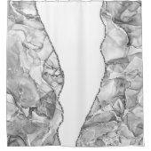 LICHTSILVER MARBLE AGATE GLITZER GLAM DUSCHVORHANG (Vorderseite)