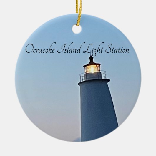 Lichtstation Ocracoke Island Keramik Ornament (Vorne)
