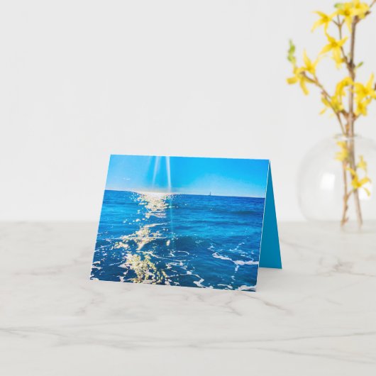 Lichtstrahl auf Meereskarte Karte (Gelbe Blume)