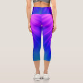 Lichtstrahl - Blau und Rosa Capri Leggings (Rückseite)