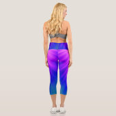 Lichtstrahl - Blau und Rosa Capri Leggings (Rückseite)