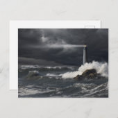 Lichtstrahl in den stürmischen Ozean Postkarte (Vorne/Hinten)