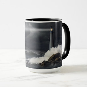 Lichtstrahl in den stürmischen Ozean Tasse