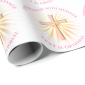 Lichtstrahlen aus dem religiösen Kreuz Geschenkpapier (Rolleneckpunkt)