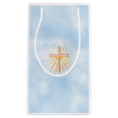Lichtstrahlen aus dem religiösen Kreuz Kleine Geschenktüte (Vorderseite)