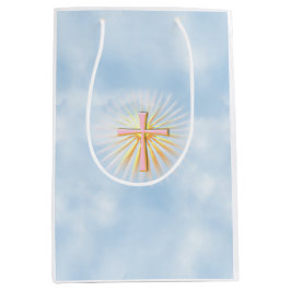 Lichtstrahlen aus dem religiösen Kreuz Kleine Geschenktüte