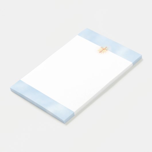 Lichtstrahlen aus dem religiösen Kreuz (W/Wolken) Post-it Klebezettel (angewinkelt)