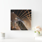 Lichtstrahlen in der Nacht Quadratische Wanduhr (Zuhause)