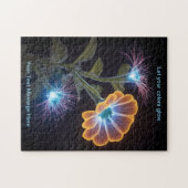 Lichtstrahlen Neon Glow Blume Art Puzzle (Horizontal)