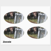 Lichtstrahlen Ovaler Aufkleber (Blatt)