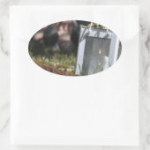 Lichtstrahlen Ovaler Aufkleber (Tasche)