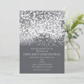 Lichtstrahlen Romantische Moderne Gray Wedding Einladung (Stehend Vorderseite)