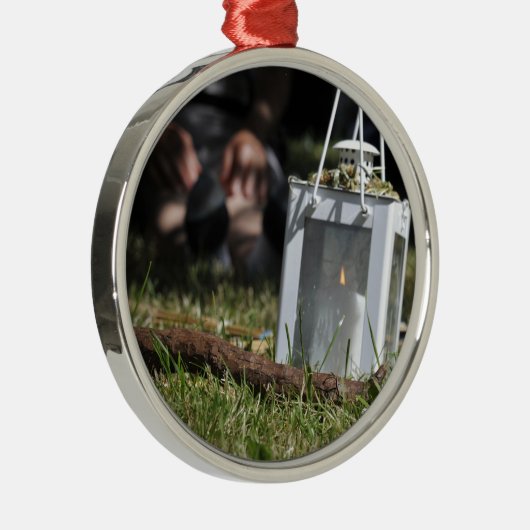 Lichtstrahlen Silbernes Ornament (Rechts)