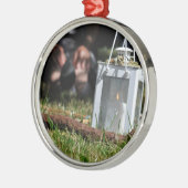 Lichtstrahlen Silbernes Ornament (Links)