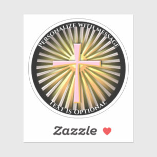 Lichtstrahlen vom religiösen Kreuz Aufkleber