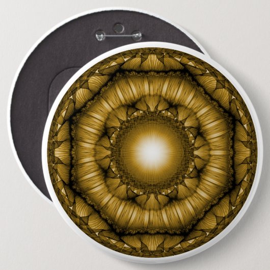 Lichtstrahlende geometrische Ornamente Button (Vorne & Hinten)