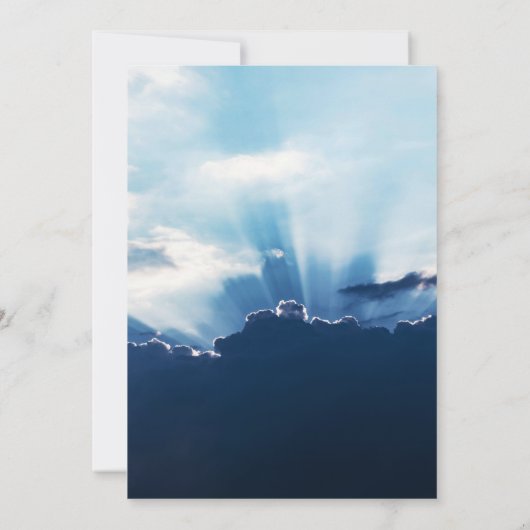 Lichtstrahlende Ovale Fotos auf Beerdigung des Ged Einladung (Rückseite)