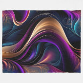 Lichtstrom - Bold Lila, Aquamarin & Gold Abstrakt Fleecedecke (Vorderseite (Horizontal))
