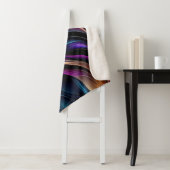 Lichtstrom - Bold Lila, Aquamarin & Gold Abstrakt Sherpadecke (Beispiel)