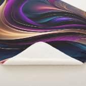 Lichtstrom - Bold Lila, Aquamarin & Gold Abstrakt Sherpadecke (3/4)