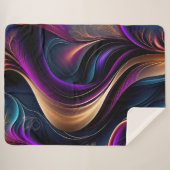 Lichtstrom - Bold Lila, Aquamarin & Gold Abstrakt Sherpadecke (Vorderseite (Horizontal))