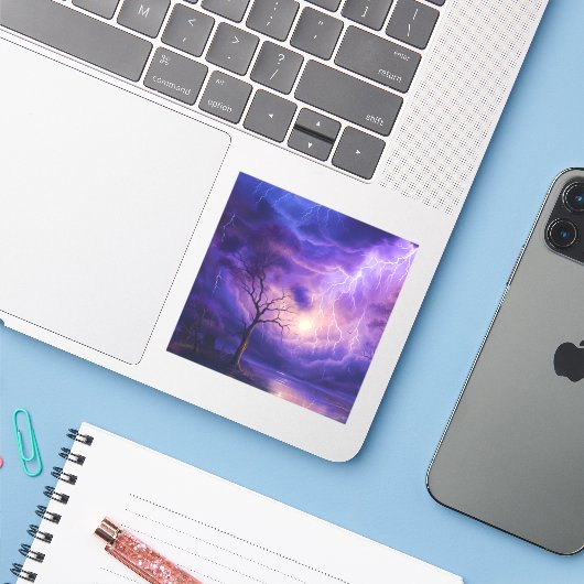 Lichtsturm Aufkleber (Laptop mit iPhone)
