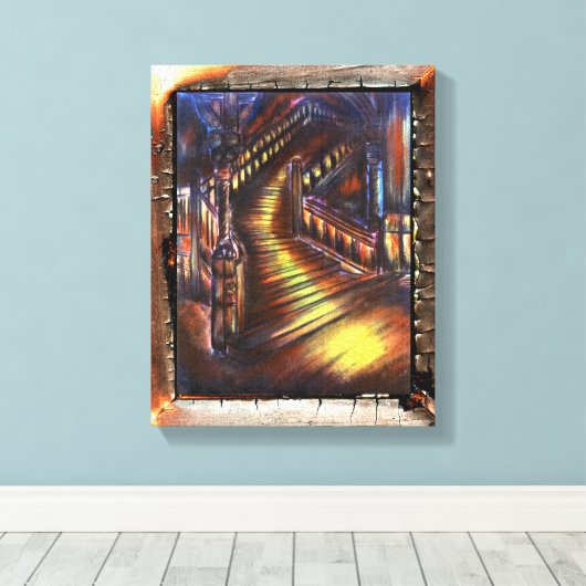 Lichttreppe Leinwanddruck (Insitu (Holzboden))