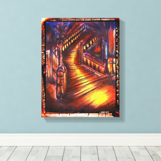 Lichttreppe Leinwanddruck (Insitu (Holzboden))