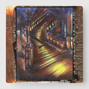 Lichttreppe Quadratische Wanduhr