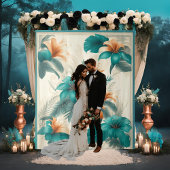 Lichttropische Hochzeitsgeschichte Wandteppich