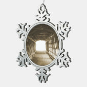 Lichttunnel Schneeflocken Zinn-Ornament (Rechts)