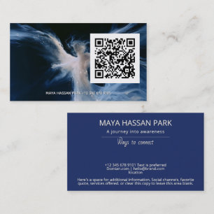 Lichtvolle Präsenz   Geflügelter Engel QR-Code Visitenkarte